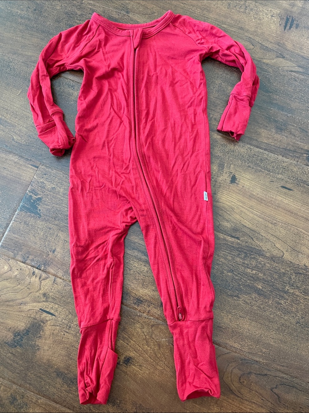 Little Sleepies Red Footed Zip One-Piece Pajama